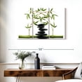 thumbnail image 3 of Elephant Stock Zen Pebbles And Bamboo Wall Art - Horizontal Multi Panel Canvas - Bathroom Wall Decor - Floral And Botanical Multi Panel - Beige And White Decor - 38" x 24", 3 of 8