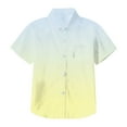 thumbnail image 4 of Boys Button Down Shirts Short Sleeve Boys Linen Button Down Shirts Kids Long Sleeve Dress Shirts School Uniform Shirt 5-14 Years Boys Dress Shirts 8-10, 4 of 4