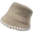 thumbnail image 2 of CoCopeaunts Bucket Hat for Women Solid Color Soft Wool Fisherman Hat Winter Wool Warm Fashion Plaid Brim Foldable Basin Hat, 2 of 8
