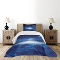 thumbnail image 4 of Ambesonne Blue White Quilted Bedspread Set 2 Pcs, Night Sky Moon Stars, Twin Size, Navy Blue and White, 4 of 5