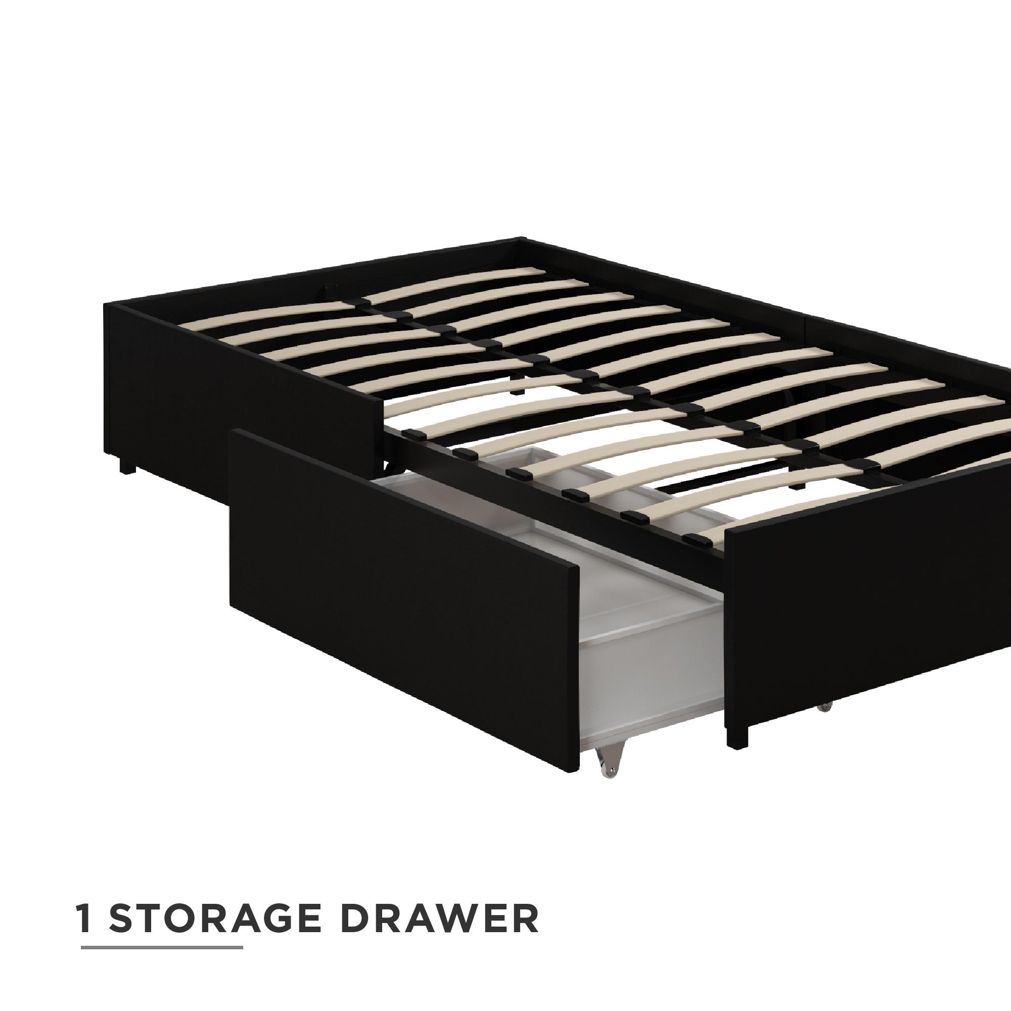 Buy RealRooms Alden Platform Bed with Storage Drawers, Twin, Black Faux