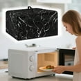 thumbnail image 3 of FOR U DESIGNS Black Marble Pattern Microwave Oven Cover Uv Protection Microwave Dust Covers Protector Portable Machine Protector Decorative in Home and Office-L, 3 of 8