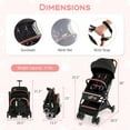 thumbnail image 3 of Costway Lightweight Baby Stroller Aluminium Frame with Net for Travel Black, 3 of 8