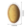 thumbnail image 3 of Fiudx Liquidación de ahorros de verano Cepillo marrón, cepillo de masaje con agujas de acero, cepillo de madera para cuero cabelludo, cepillo desenredante para mujeres, diseño sin mango, 3 of 4