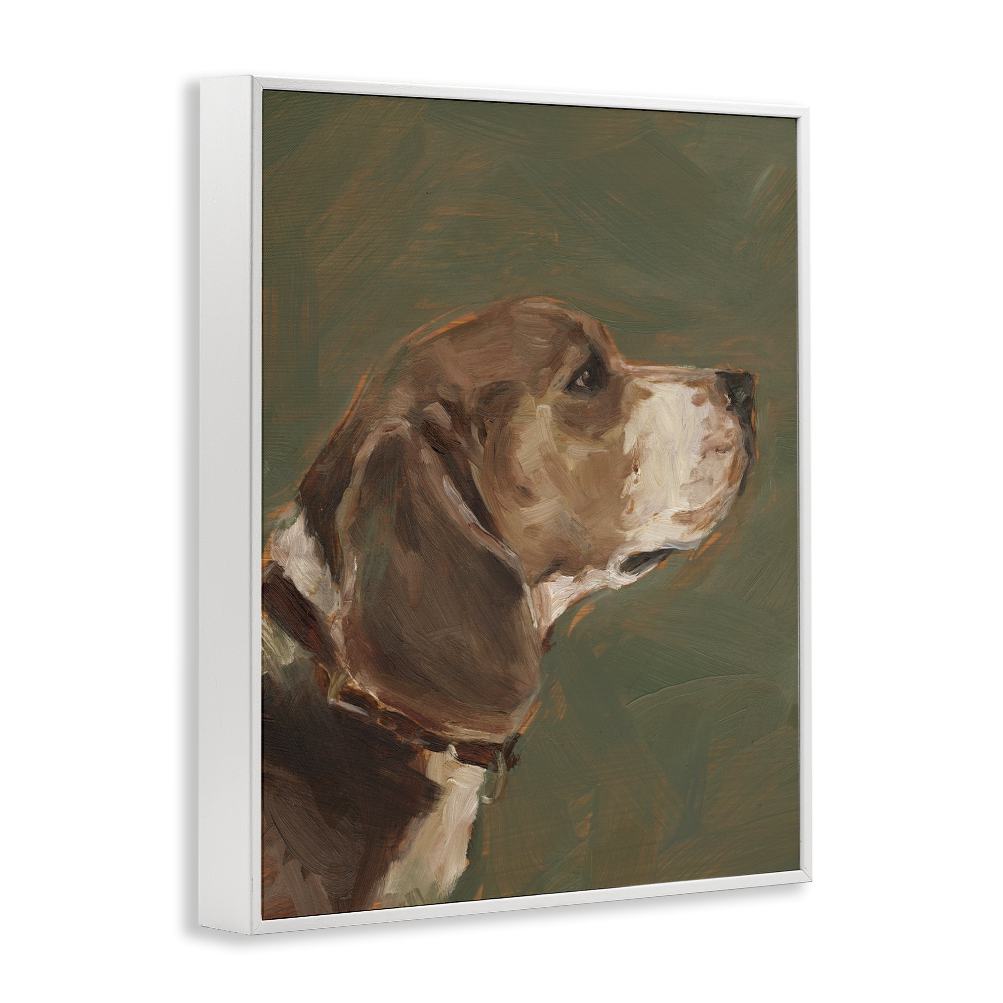Stupell Industries Traditional Beagle Portrait Animals & Insects Painting White Framed Art Print Wall Art, 11 x 14