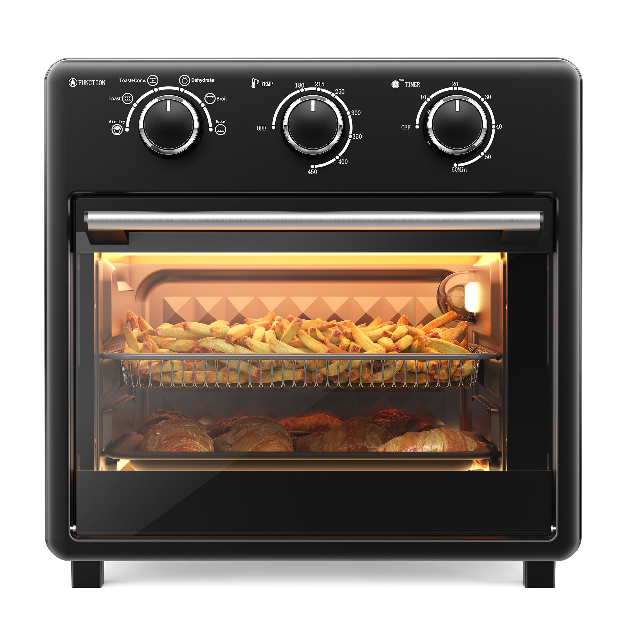TaoTronics Air Fryer, 17QT Large Capacity Toaster Oven Countertop 6-in-1 Combo, Non-Stick, 1700W