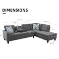 thumbnail image 2 of L-Shaped Linen Sectional Sofa with Left Chaise, Modular Tufted Couch Nail-Head Lounge Sofa for Living Room, Grey, 2 of 6