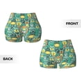 thumbnail image 3 of Sigee Animals with Leaf Print Women's High Waist Workout Shorts - Squat Proof, Tummy Control, Yoga and Gym Activewear-XX-Large, 3 of 9