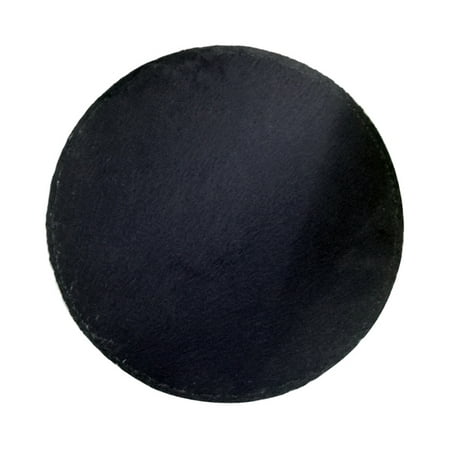 

Slate Stone Coasters Round Black Natural Edge Stone Drink Coaster Pad Serving Plate for Bar and Home 20CM Round