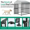 thumbnail image 5 of VIVIJASON 6 x 6 x 6 Ft Large Outdoor Dog Kennel, Heavy Duty Metal Frame Dog Cage with Thickened Bars, UV & Waterproof Cover, Outside Pen Playpen Dog Run House for Large to Small Dogs, 5 of 7