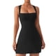 thumbnail image 1 of Vestido De Tirantes Finos Vestido ajustado de mujer Estilo sexy Vestido sin mangas Cuello cuadrado Slim Fit Traje diario Ygjytge Xl Negro para Mujer, 1 of 6