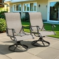 thumbnail image 6 of Nuu Garden 2-Piece Patio Chairs, Outdoor Dining Chairs with Armrests, Swivel Textilene Outdoor Dining Furniture for All Weather, with Metal Frame, for Garden, Backyard, Deck, Poolside, Beige, 6 of 10
