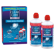 Clear Care Cleaning & Disinfecting Contact Lens Solution with Lens Case, 12 fl oz, Twin Pack