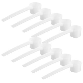 Micro Spoons 5 Gram Measuring Scoop Plastic Flat Bottom Spoon 30pcs - White