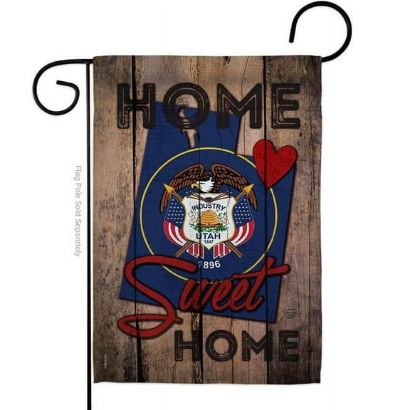 13 x 18.5 in. State Utah Home Sweet American State Vertical Garden Flag with Double-Sided House Decoration Banner Yard Gift