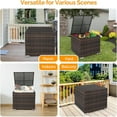 thumbnail image 5 of 88 Gallon Outdoor Rattan Deck Box, Patio Wicker Storage Box , Garden Deck Storage Binw/Adjustable Feet for Garden, Porch, Balcony, Pool, Yard (Brown), 5 of 5