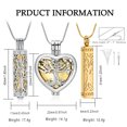 thumbnail image 2 of 3 Pack Cremation Urn Necklace for Ashes for Women Men Stainless Steel Heart Cylinder Cube Memorial Keepsake Pendant for Holder Loved One Ash, 2 of 6