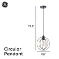thumbnail image 6 of GE Industrial Round Pendant Light Fixture, Matte Black, 72-inches, 6 of 8