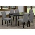 thumbnail image 2 of Cappuccino Wood 7 Piece Dining Set With Grey Linen Chairs, 2 of 2