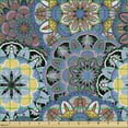 thumbnail image 2 of Ambesonne Mandala Fabric by the Yard Upholstery, Floral Southern Asian Retro, 3 Yards, Ceil Blue and Multicolor, 2 of 5