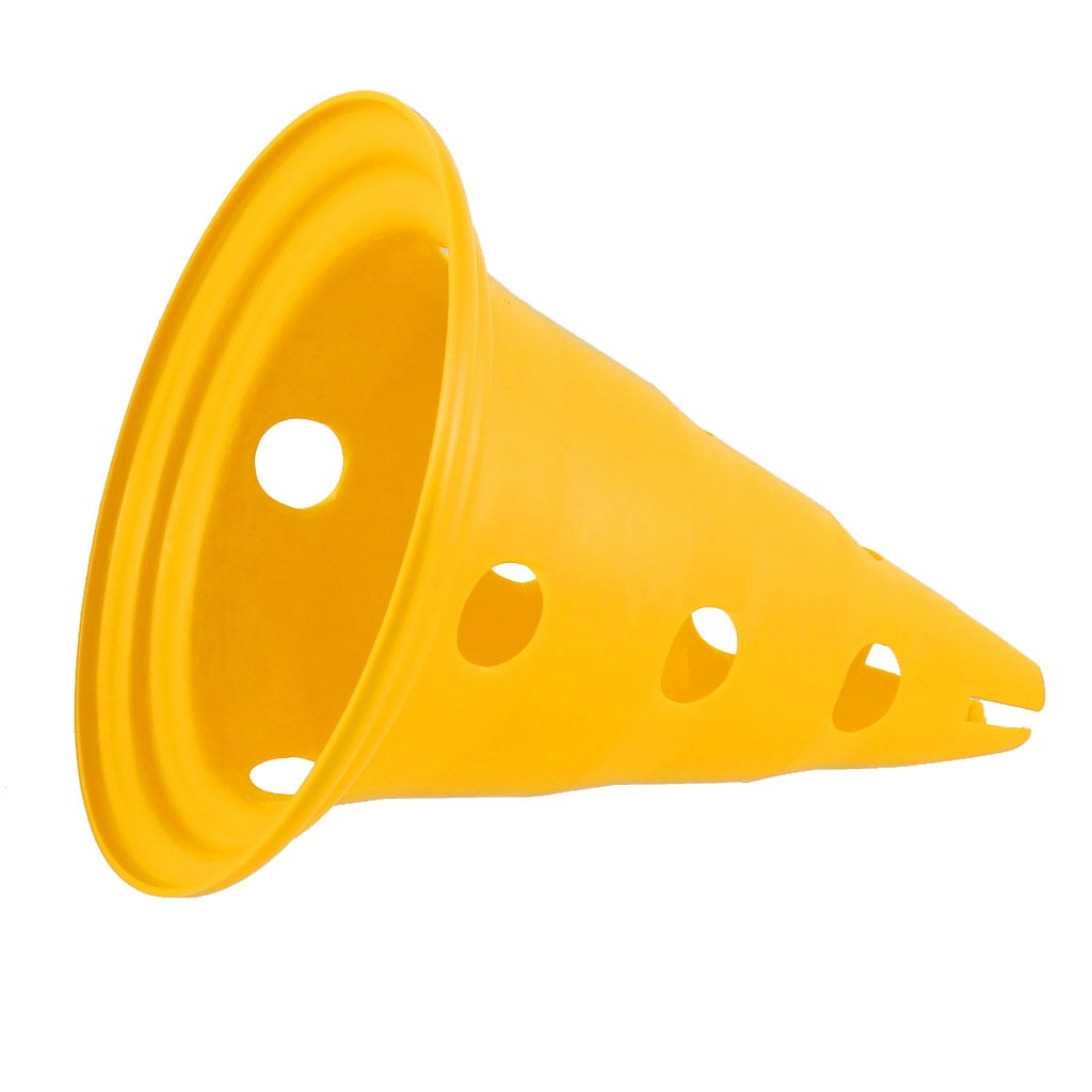 Dualoai 5pcs Sport Soccer Football Training Cone Traffic Safety Cones 30cm Yellow