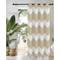 thumbnail image 3 of Light Brown Thermal Insulated Blackout Curtains for Bedroom 96 Length Sea Wave Ripple Stripe Room Darkening Curtain 1 Panel Grommet Window Curtain Drape for Living Room Nursery Room, 3 of 7