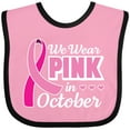 thumbnail image 3 of Inktastic Breast Cancer Awareness We Wear Pink in October Girls Baby Bib, 3 of 4