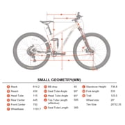 Ozark Trail 29 FS.2 Slalom Full Suspension Mountain Bike, 29 Wheels, Small Frame, Fits Riders 51 - 55, Off-White, Adult, Unisex, Online Only