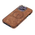thumbnail image 3 of Compatible with MagSafe for iPhone 16 Pro Max Case, Luxury PU Leather Magnetic Cover , Shockproof Drop Resistant Protective Slim Phone Case Support Wireless Charging for iPhone 16 Pro Max, Brown, 3 of 7