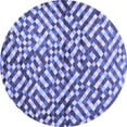 thumbnail image 1 of Ahgly Company Machine Washable Indoor Round Abstract Blue Contemporary Area Rugs, 5' Round, 1 of 4