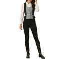 thumbnail image 2 of INSPIRE CHIC Women's Vintage Waistcoat Vest Plaid Button Down Work Dressy Vests XS Black, 2 of 6