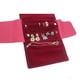 thumbnail image 5 of Rollo de terciopelo portátil para joyería, rollo de almacenamiento de joyería de terciopelo borgoña plegable suave para collares, pulseras y anillos, 5 of 9