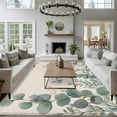 thumbnail image 3 of 5x7 Area Rugs for Living Room, Teal Eucalyptus Leaves Non Slip Area Rugs for Kitchen Bedroom Entryway, Butterflies Summer Leaf Rustic Washable Carpet Runner Rug Floor Mats for Bedroom Home Decor, 3 of 9