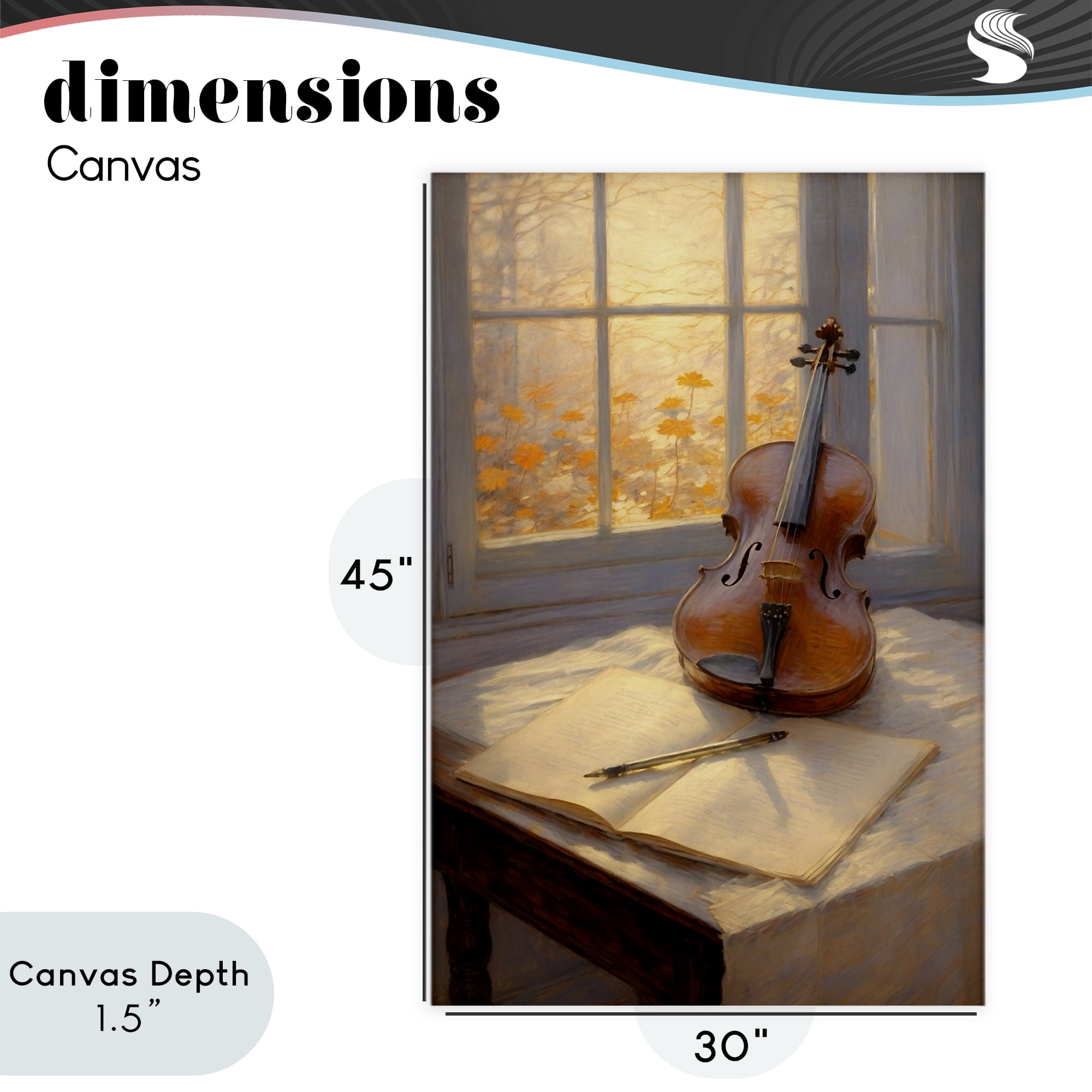 Stupell Industries Autumn Sunlit Violin Canvas Wall Art, design by Angie Hawke
