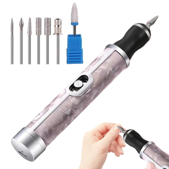 Electric Nail File - 4-Speed Cordless Rechargeable Pedicure Tool - Nail Drill Kit | for Men Women Cuticle Thick Toenails Foot Salon Travel Home