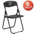 thumbnail image 3 of BizChair 6 Pack 500 lb. Capacity Heavy Duty Black Plastic Folding Chair with Built-in Ganging Brackets, 3 of 14