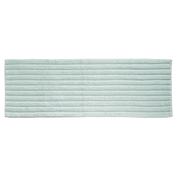 mDesign Soft 100% Cotton X-Long Accent Rug Mat/Runner, Ribbed, 60" x 21" - Water