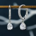 thumbnail image 4 of 2 Ct Pear Cut Lab Created Diamond Drop & Dangle Earrings 14k White Gold Plated Sterling Silver, 4 of 4