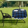 thumbnail image 7 of Coolnut 60" Plaid Outdoor Tablecloth with Umbrella Hole and Zipper, Waterproof Round Tablecloth for Party,Patio,Picnic,Holiday Dinner,Summer, 7 of 7