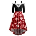 thumbnail image 3 of Vestidos Florales Para Mujer, Vestido Camisola de Navidad Para Mujer, Vestido de Cuello En V de Color Liso, Vestido de Fiesta Informal de Media Manga Para Mujer, 3 of 3