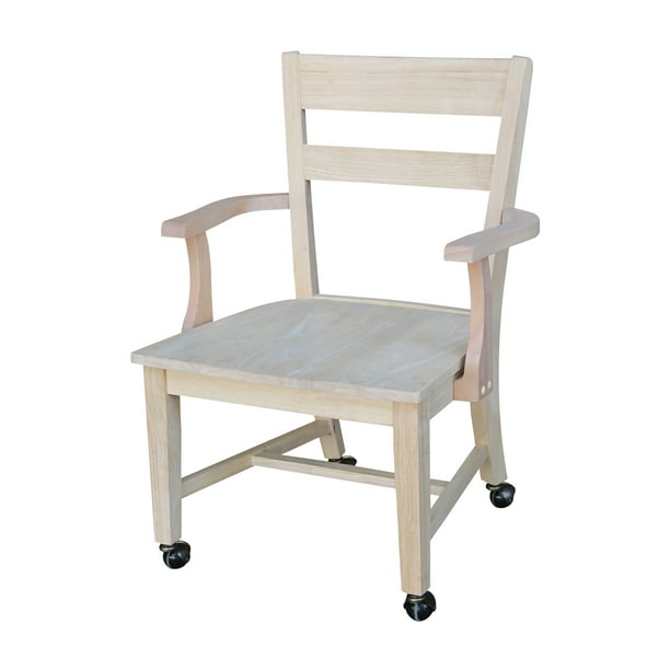International Concepts Dining Chair, Kitchen Chairs With Wheels And Armrests