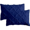 thumbnail image 4 of Luxury Pinch Duvet Cover with Zipper Closure 3 Piece Set – Soft Pleated Pinch Comforter Covers – 100% Egyptian Cotton & 400 TC Quilt Cover & Pillowcases - Royal Blue Solid, Eastern King Size., 4 of 6