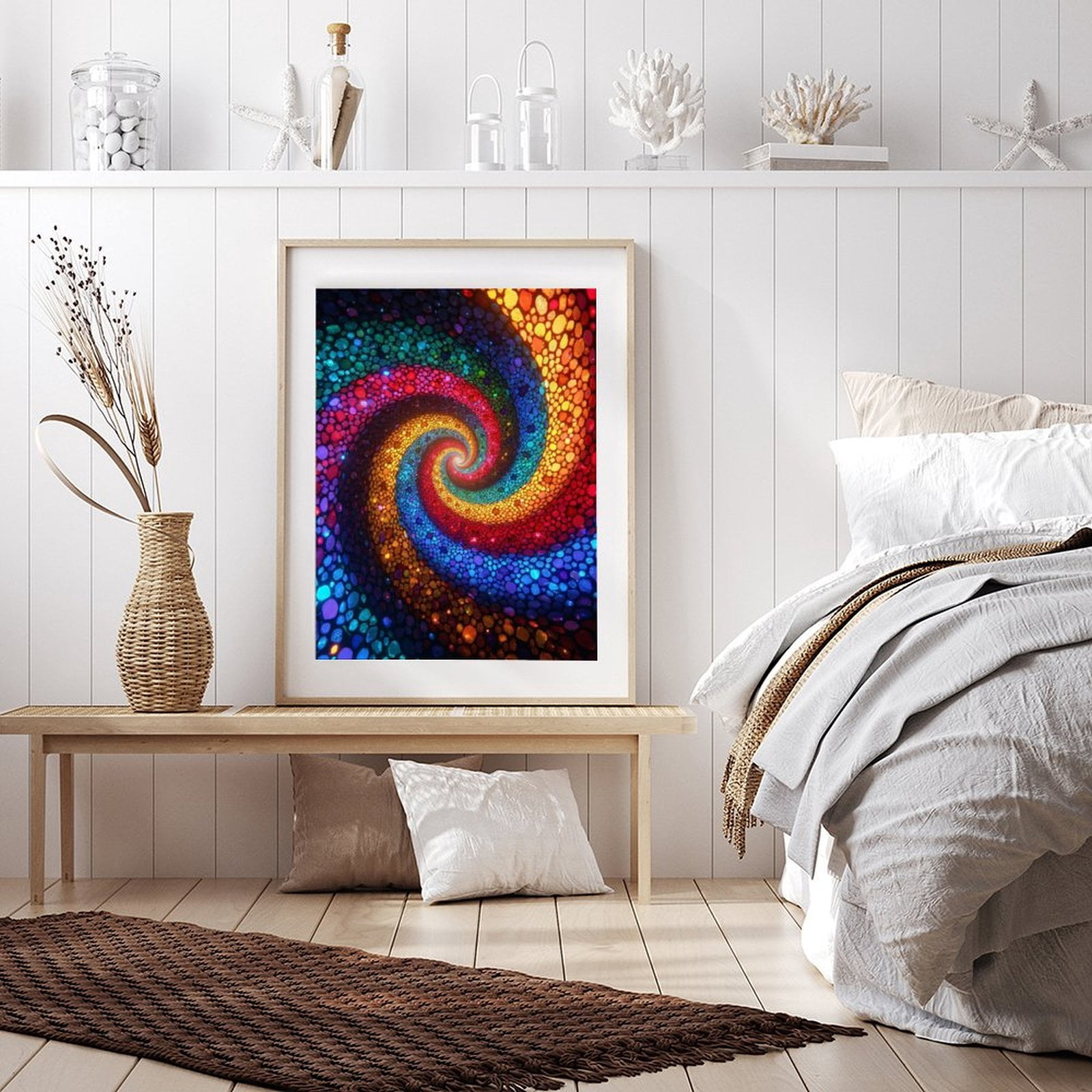 Diamond Art Kit for Adults, Colorful Spiral Mosaic Art Diamond Painting for Adults Beginners, 5D DIY Diamond Art Painting Kits, Colorful Diamond Painting Craft for Home Decor 12x16