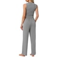 thumbnail image 3 of Conjunto de lounge para mujeres INSPIRE CHIC, top sin mangas y pantalones, pijama sólido, talla XL, gris, 3 of 6