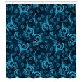thumbnail image 3 of Ambesonne Blue Shower Curtain, Damask Inspired Abstract, 69"Wx70"L, Indigo Aqua, 3 of 3
