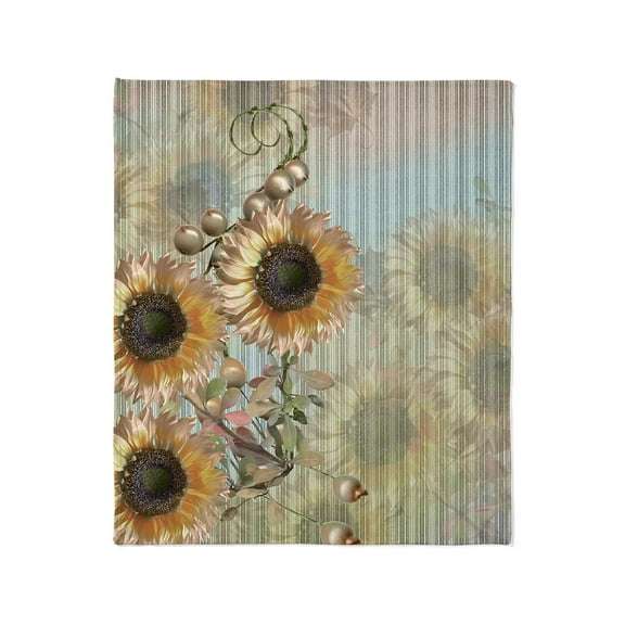 CafePress - Country Sunflowers Throw Blanket - Soft Fleece Throw Blanket, 50"x60" for All Ages