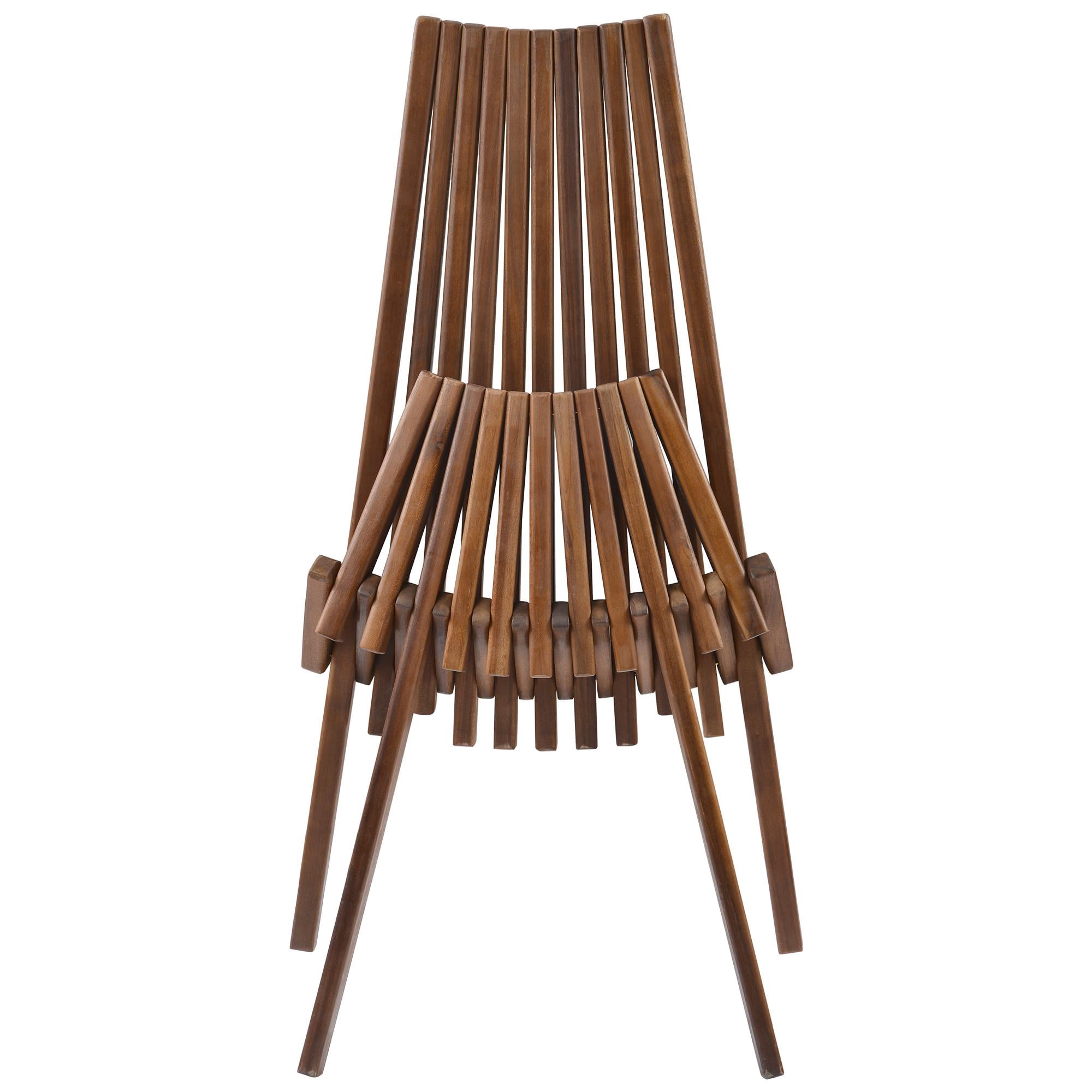 IVV Acacia Wood Folding Chair, Outdoor Weather-Resistant Wooden Foldable Chair Patio Furniture Comfy Adirondack Chairs Lounge Chair for Deck Fire Pit Porch Camping, Brown