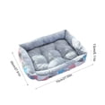 thumbnail image 3 of Sahpxhe Dog Bed, Rectangular High Bolster Warm Plush Pet Bed With Geometric Line Print For Indoor Cats And Small Medium Dogs, 3 of 5