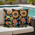 thumbnail image 5 of Spring Boho Pillow Covers 2 Pack Yellow Red Flower Leaves Dots Plant Painting Pillowcase Waterproof Outdoor Throw Pillow Cover for Patio Garden Square Cushion 16”x16”, 5 of 9