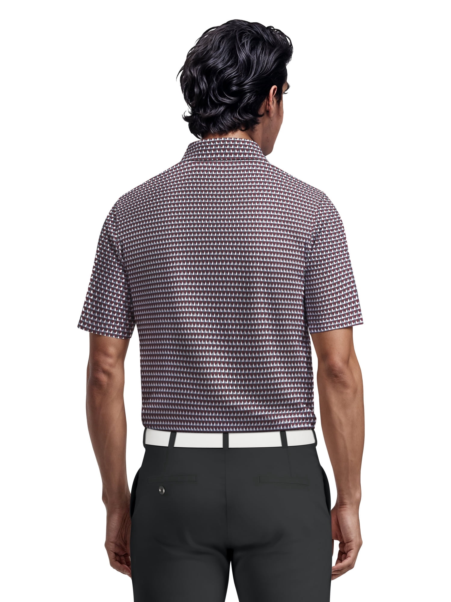 Ben Hogan Men's & Big Men's Performance Large Geometric Short Sleeve Polo Shirt, Sizes S-5XL